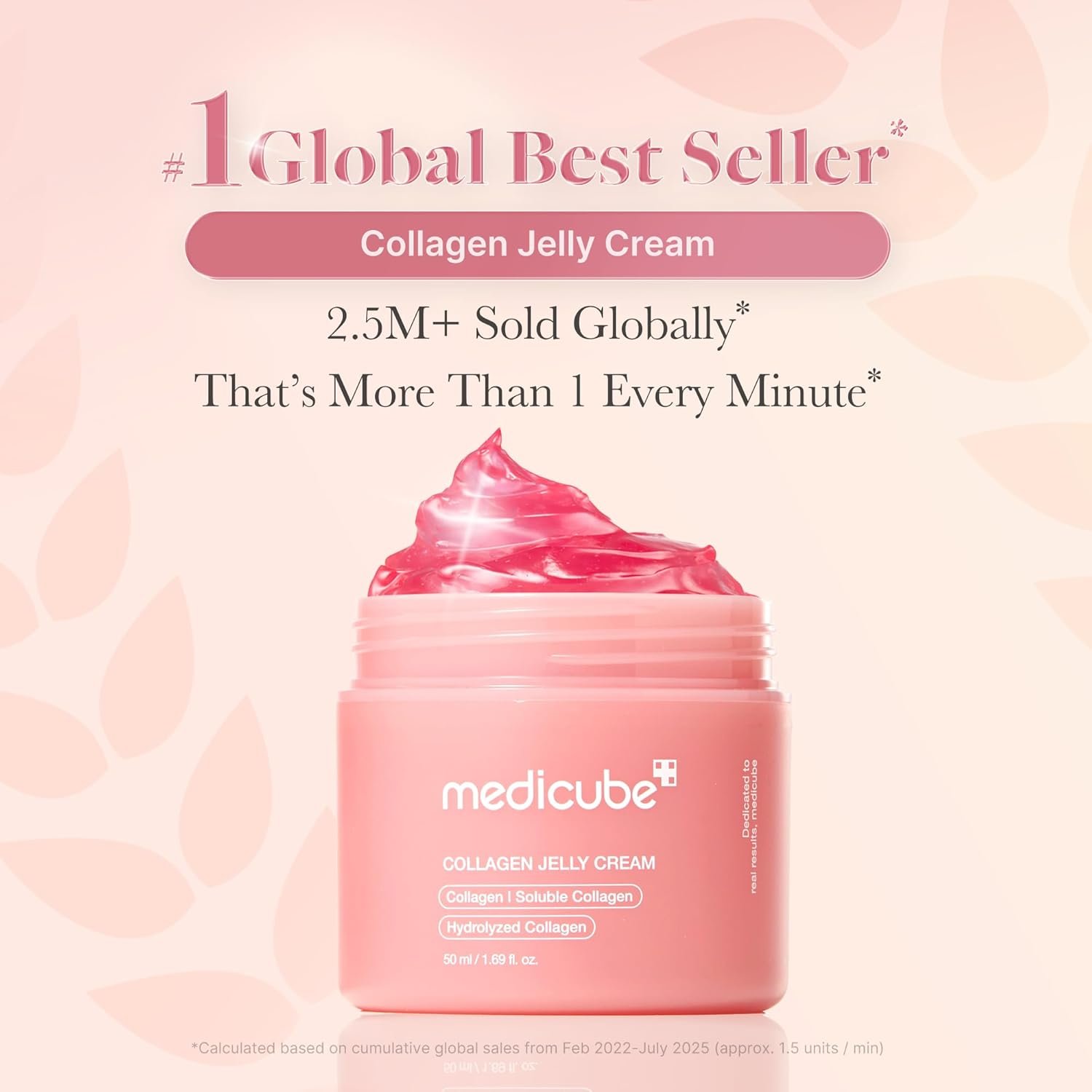 Medicube advertisement showing 2.5 million global sales