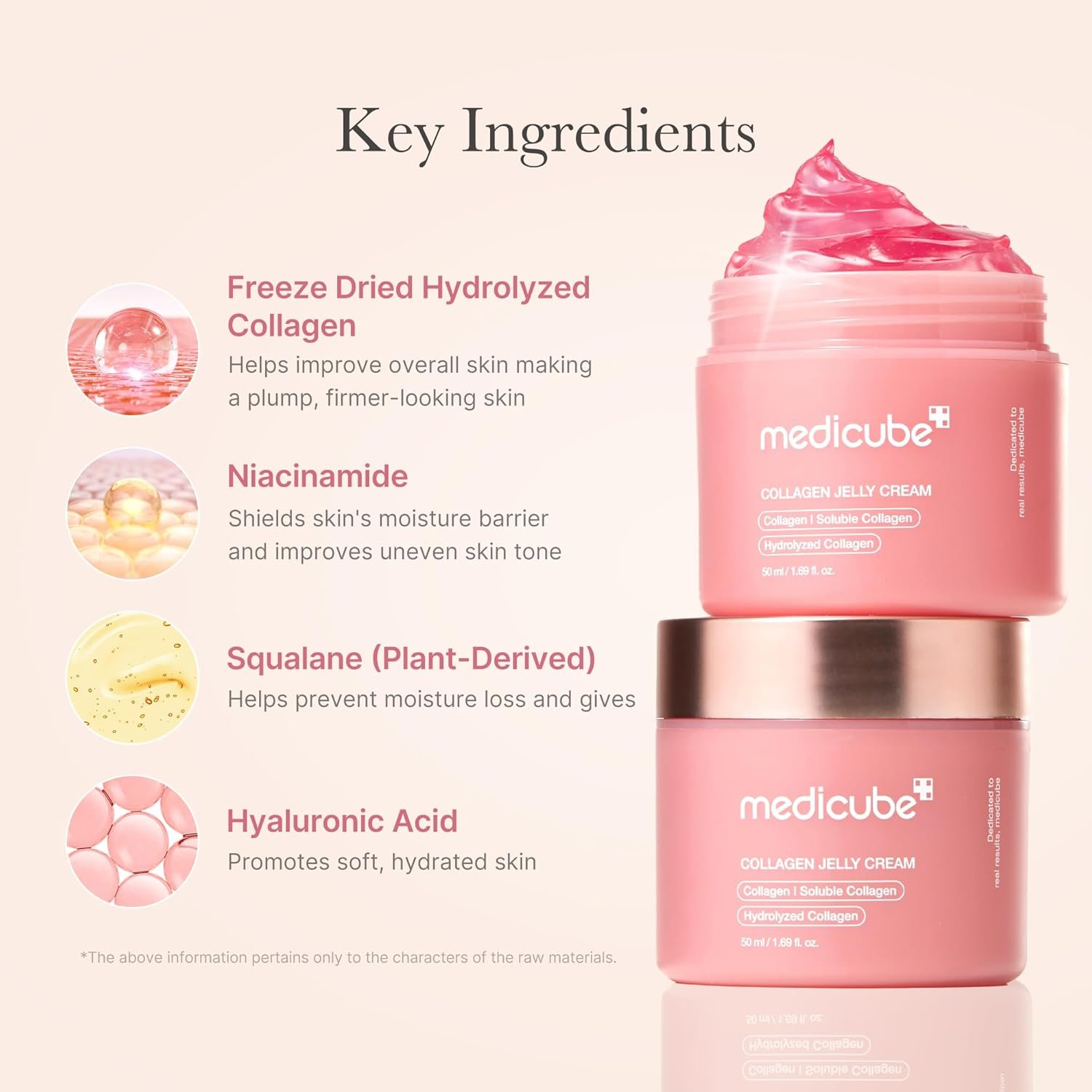 Medicube Collagen Jelly Cream jar with pink jelly texture shown